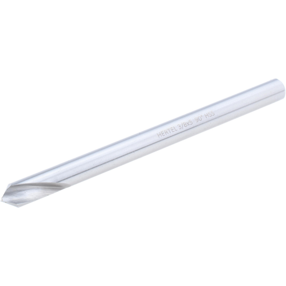 Hertel Spotting Drill: 3/8" Dia, 90 deg, 5" OAL, High-Speed Steel - H-8119C095205