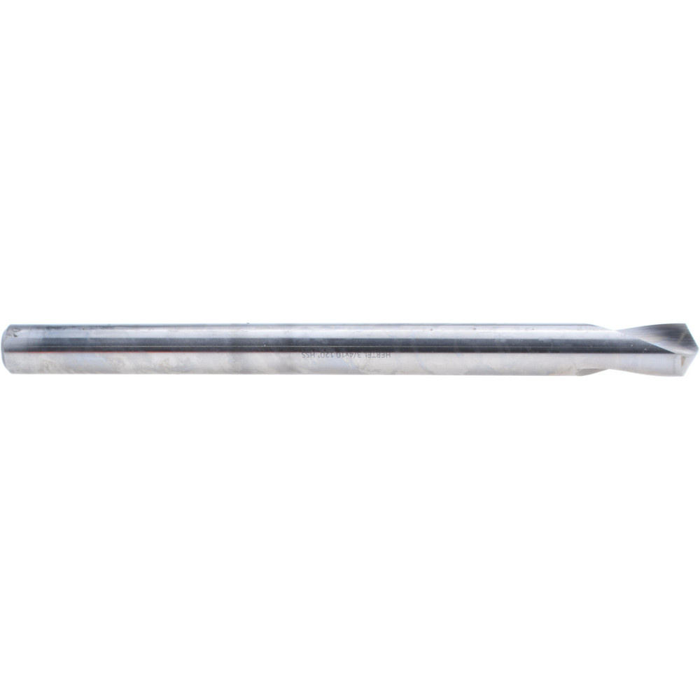 Hertel Spotting Drill: 3/4" Dia, 120 deg, 10" OAL, High-Speed Steel - H-8119D190510