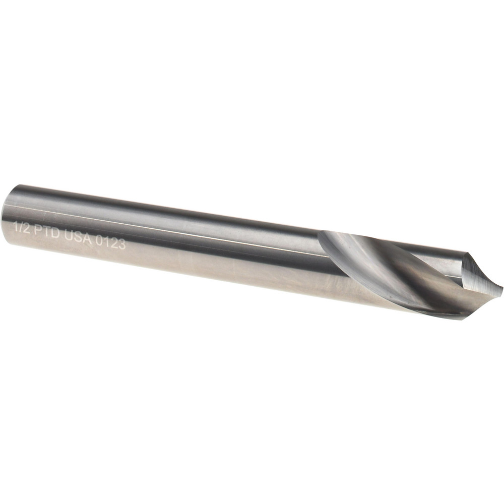 Precision Twist Drill Spotting Drill: 1/4" Dia, 90 deg, 3" OAL, Solid Carbide - 6002392