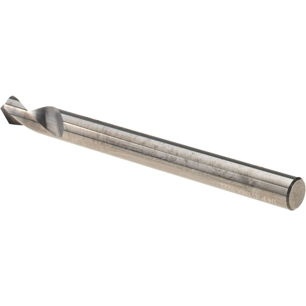Precision Twist Drill Spotting Drill: 1/4" Dia, 90 deg, 3" OAL, Solid Carbide - 6002392