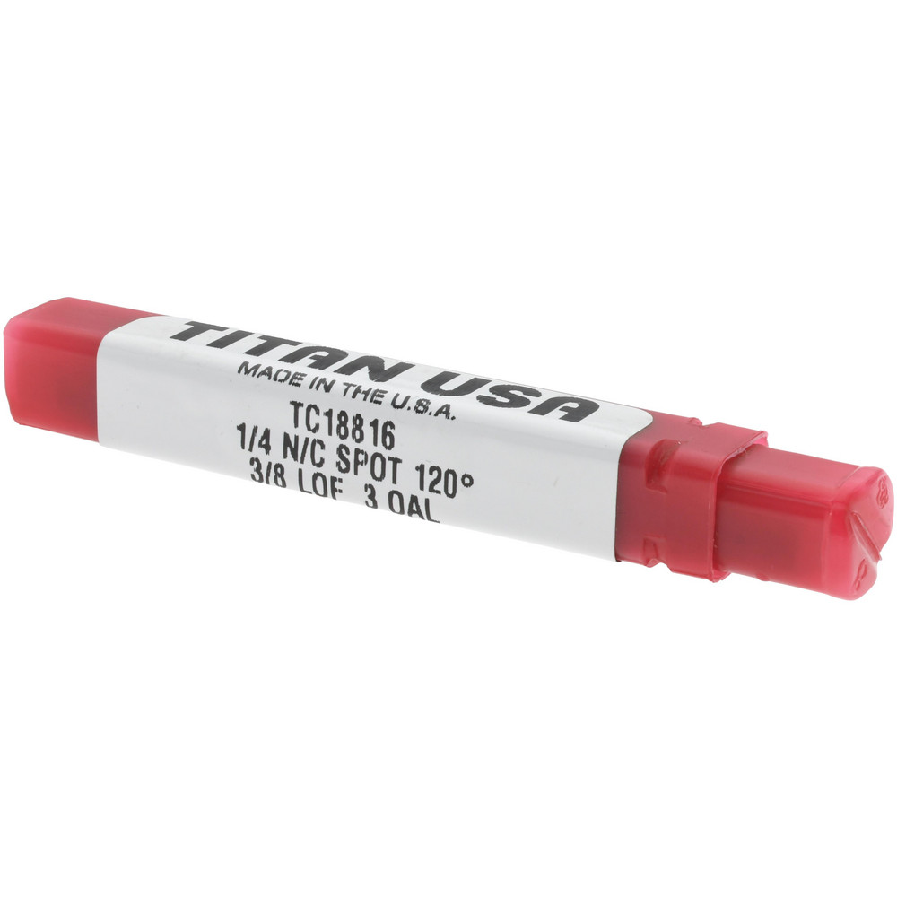 Titan USA Spotting Drill: 1/4" Dia, 120 deg, 3" OAL, Solid Carbide - TC18816