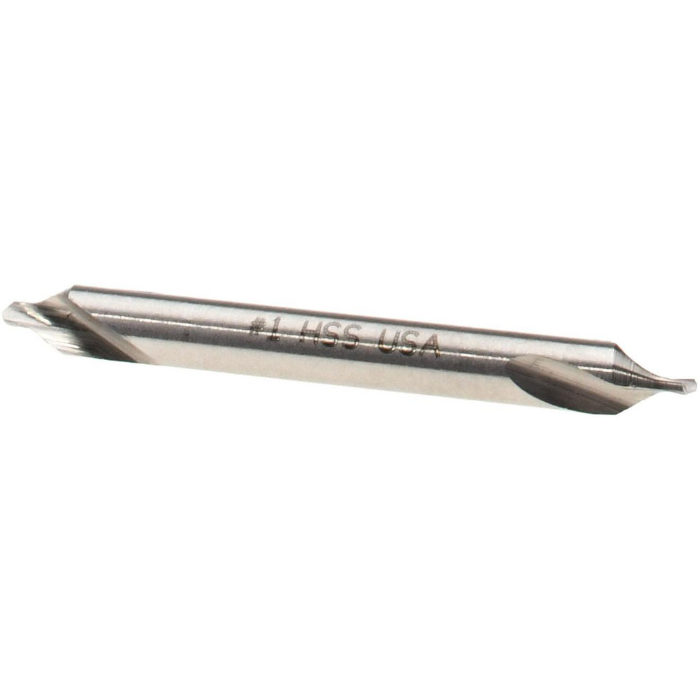 Titan USA Combination Drill & Countersink: #1, 1/8" Body Dia, 118 deg, High-Speed Steel - CS35001
