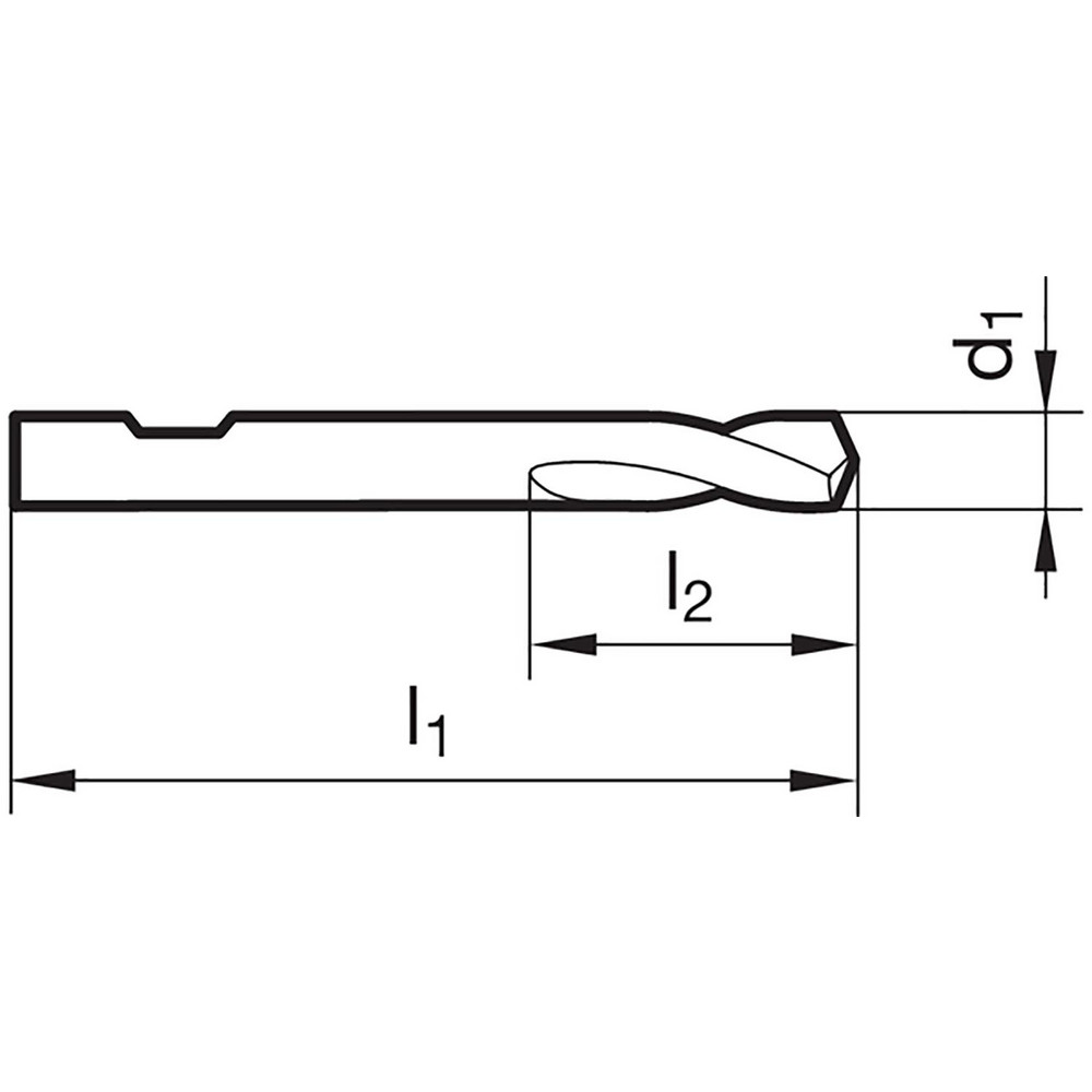 Guhring Spotting Drill: 4.00 mm Dia, 142 deg, 50 mm OAL, Solid Carbide - 9060290020000