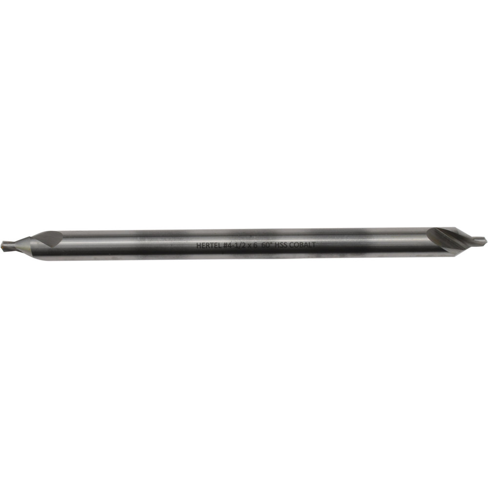 Hertel Combination Drill & Countersink: #4-1/2, 3/8" Body Dia, 118 deg, High-Speed Steel - H-81186045600