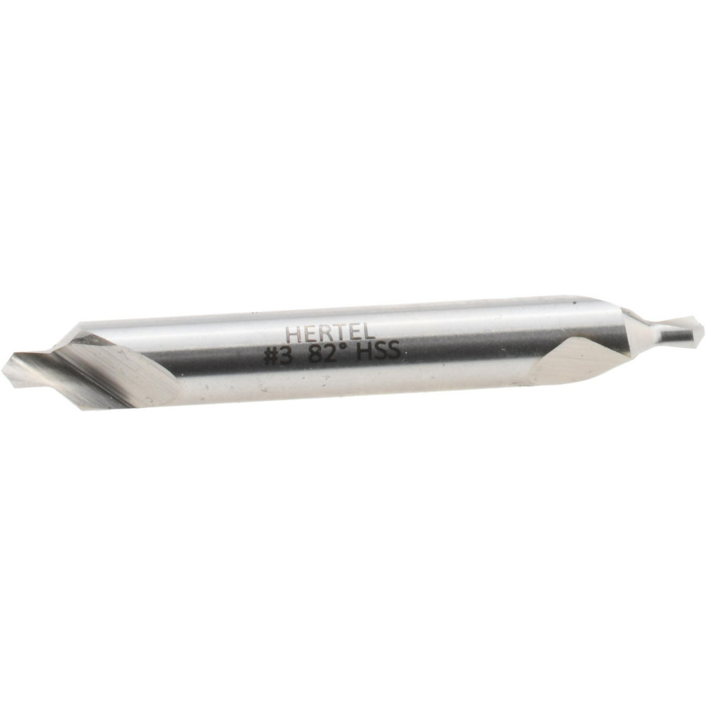 Hertel Combination Drill & Countersink: #3, 1/4" Body Dia, 118 deg, High-Speed Steel - H-81154L03050