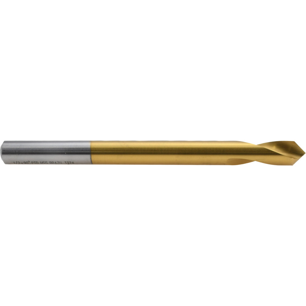 Precision Twist Drill Spotting Drill: 1/2" Dia, 90 deg, 6" OAL, High-Speed Steel - 6000222