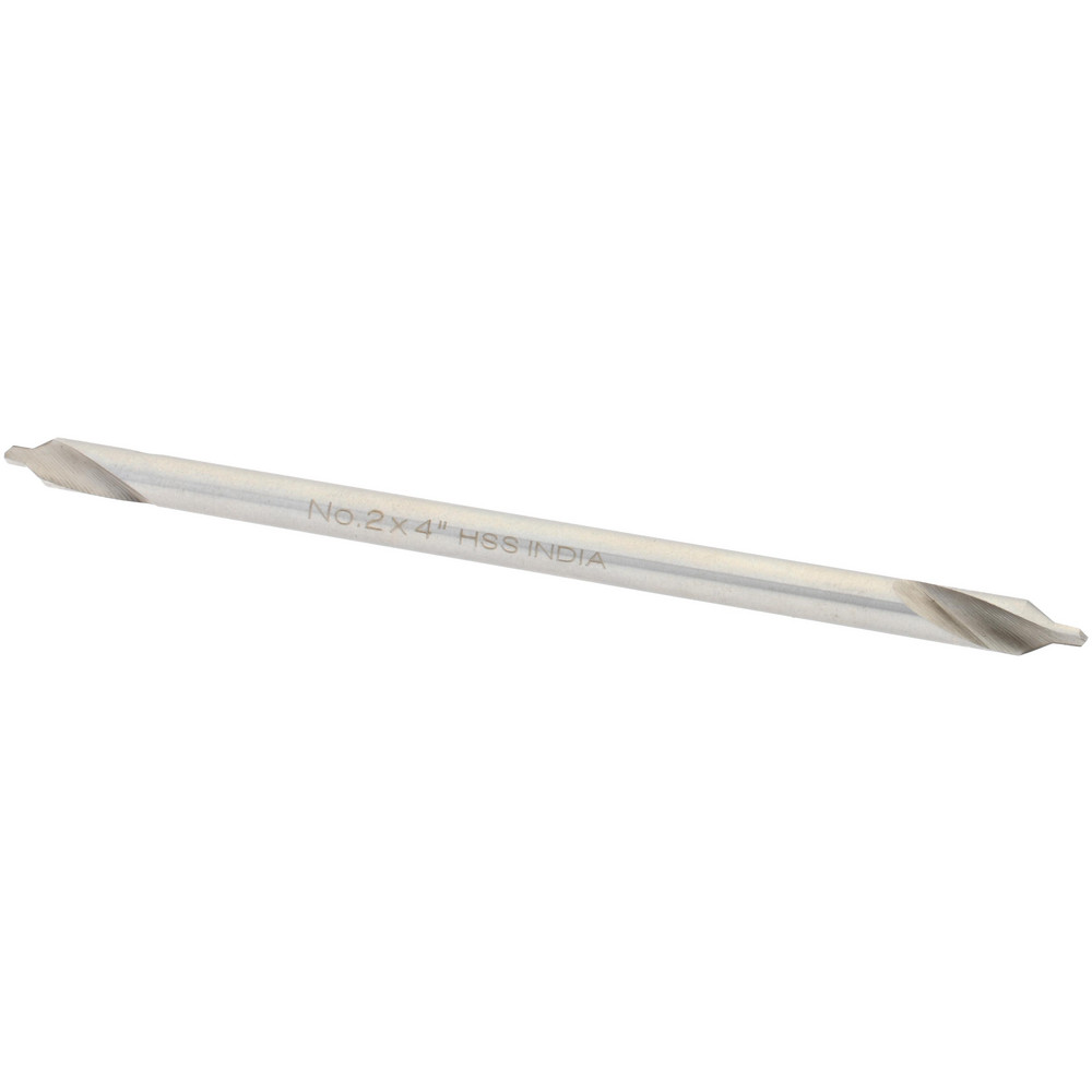 Hertel Combination Drill & Countersink: #2, 3/16" Body Dia, 118 deg, High-Speed Steel - H-81154L02030
