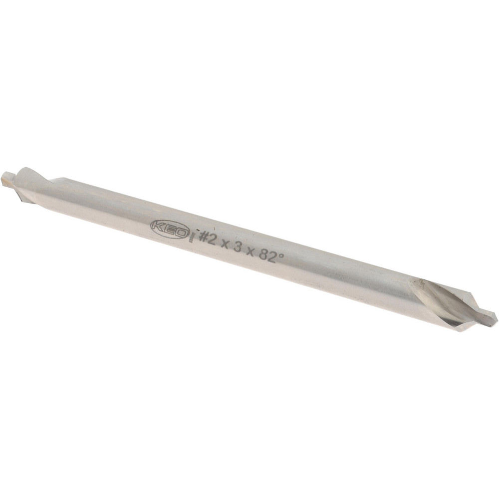 Hertel Combination Drill & Countersink: #2, 3/16" Body Dia, 118 deg, High-Speed Steel - H-81154L02030