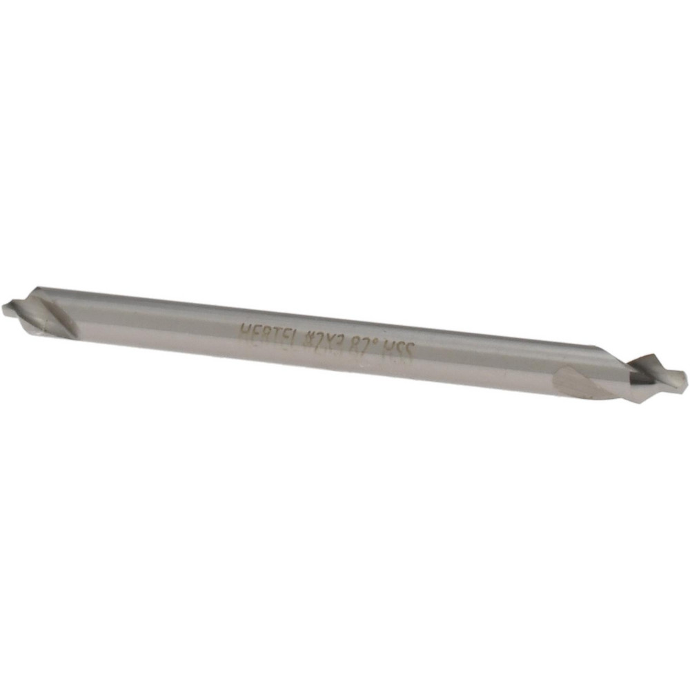 Hertel Combination Drill & Countersink: #2, 3/16" Body Dia, 118 deg, High-Speed Steel - H-81154L02030