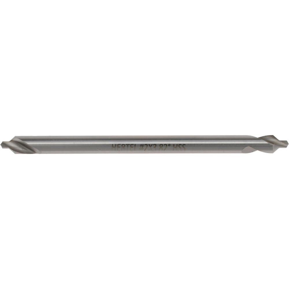 Hertel Combination Drill & Countersink: #2, 3/16" Body Dia, 118 deg, High-Speed Steel - H-81154L02030