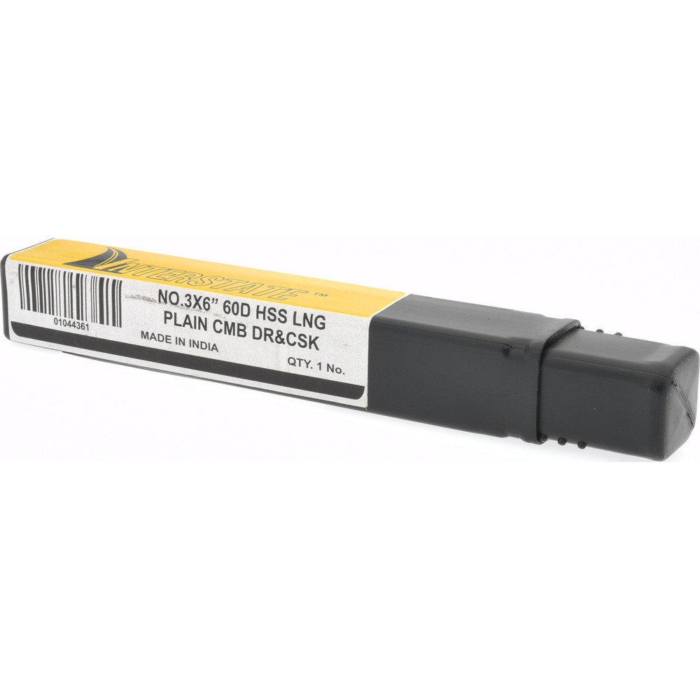 Value Collection Combination Drill & Countersink: #3, 1/4" Body Dia, High-Speed Steel - 156400003000006