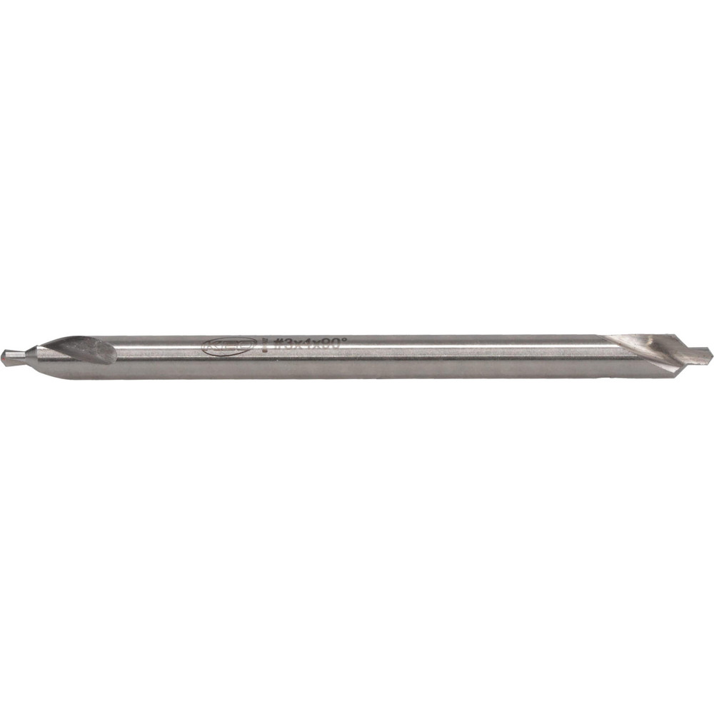 Value Collection Combination Drill & Countersink: #3, 1/4" Body Dia, High-Speed Steel - 156400003000004