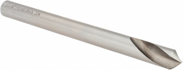 Precision Twist Drill Spotting Drill: 1/2" Dia, 90 deg, 6" OAL, High-Speed Steel - 6000098