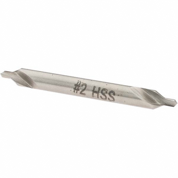 Value Collection Combination Drill & Countersink: #2, 3/16" Body Dia, High-Speed Steel - 156400002000004