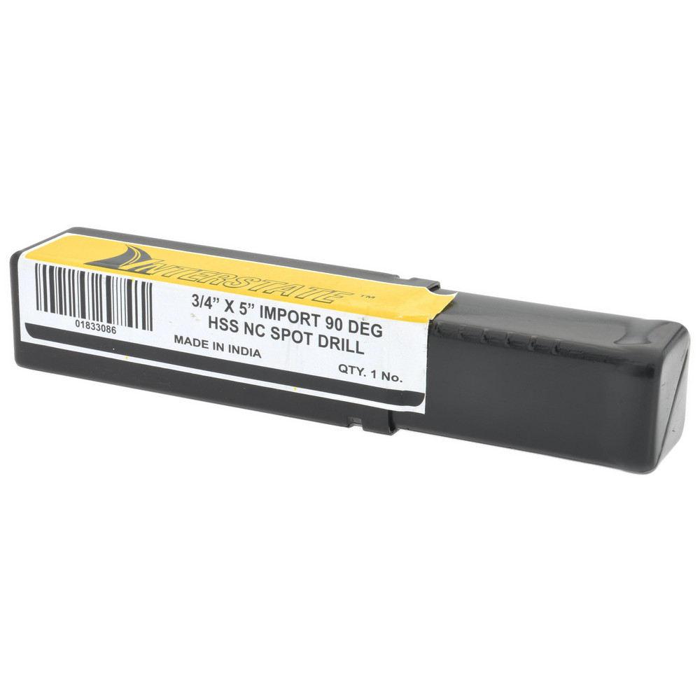 Value Collection Spotting Drill: 3/4" Dia, 90 deg, 5" OAL, High-Speed Steel - 1944296003400X5