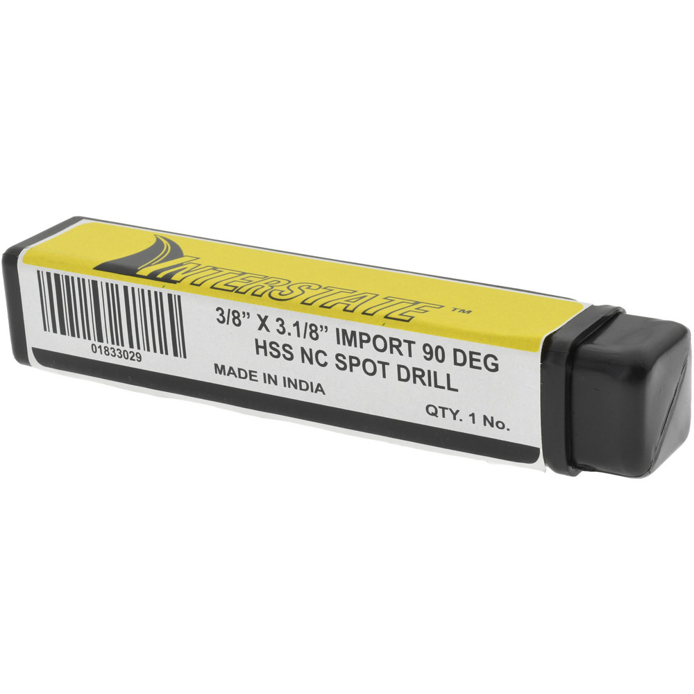 Value Collection Spotting Drill: 3/8" Dia, 90 deg, 3-1/8" OAL, High-Speed Steel - 1944296003800X3