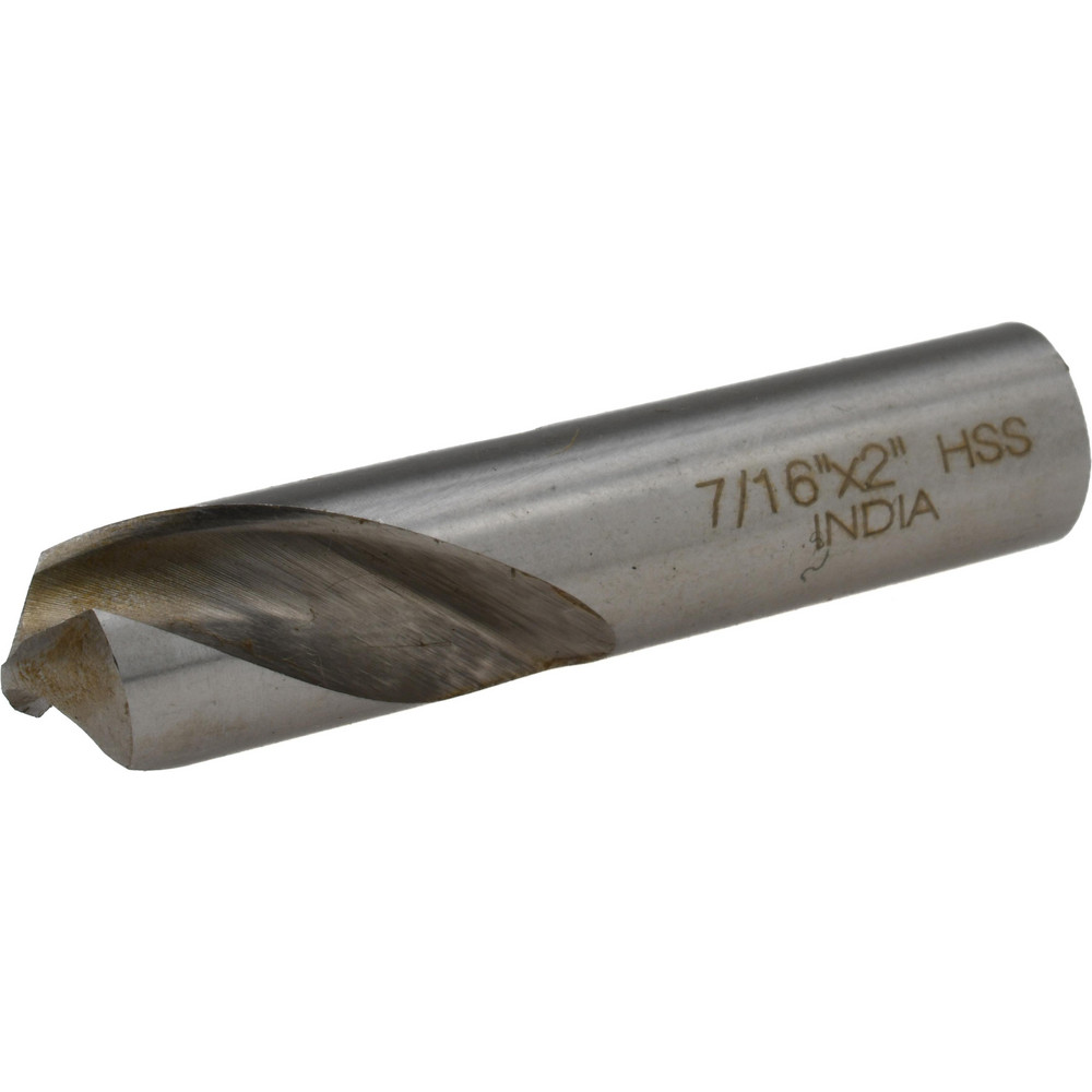 Hertel Spotting Drill: 7/16" Dia, 118 deg, 2" OAL, High-Speed Steel - H-8119B111100