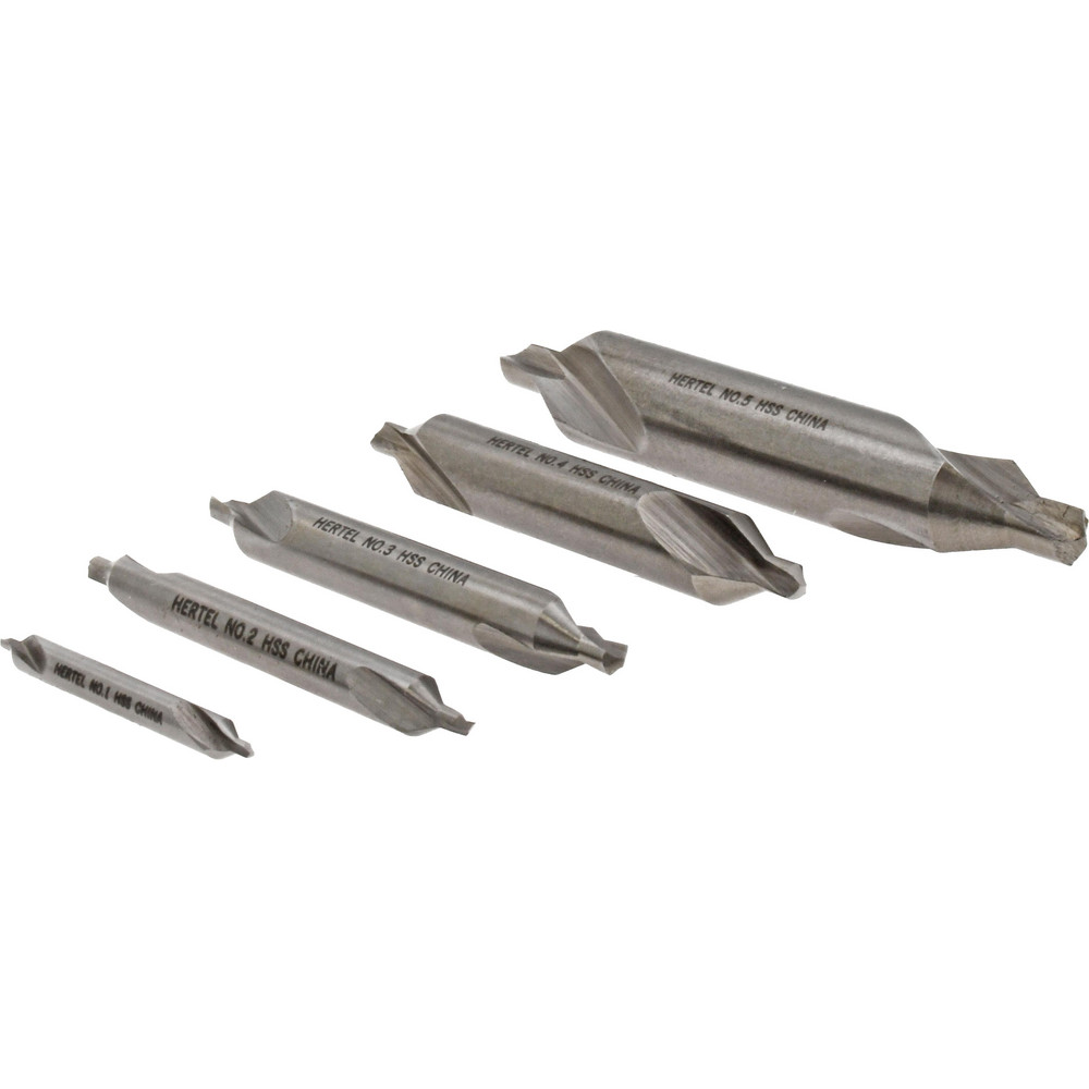 Hertel 5 Pc #1 to #5 High Speed Steel Combo Drill & Countersink Set - HCH70012K