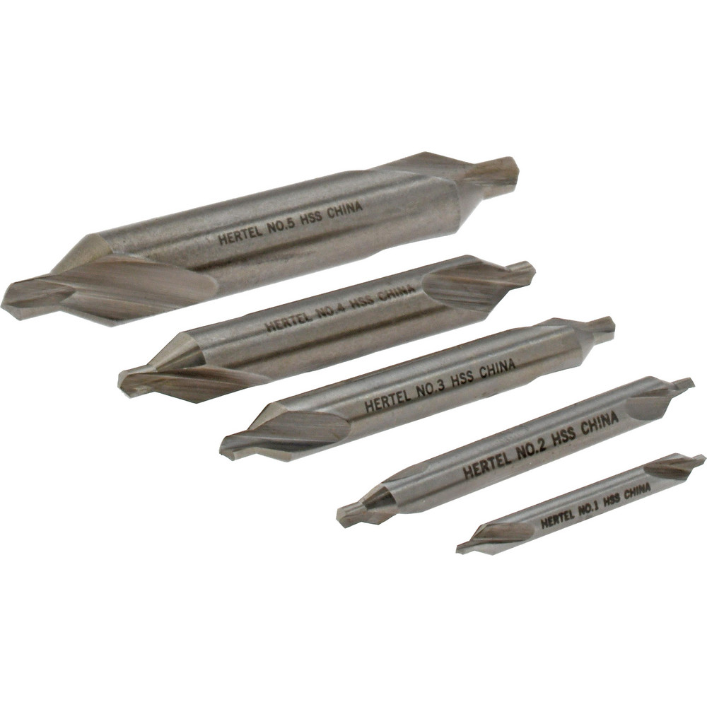 Hertel 5 Pc #1 to #5 High Speed Steel Combo Drill & Countersink Set - HCH70012K