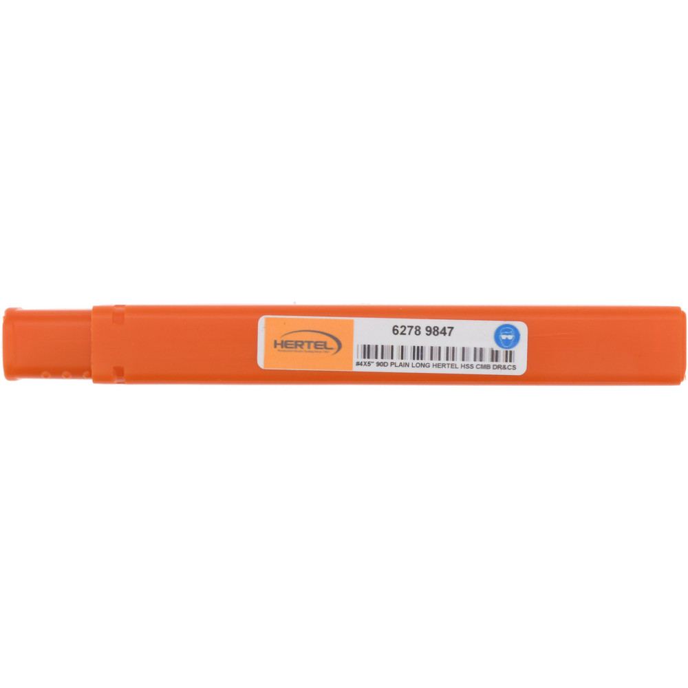 Hertel Combination Drill & Countersink: #4, 5/16" Body Dia, 118 deg, High-Speed Steel - H-81155L04050