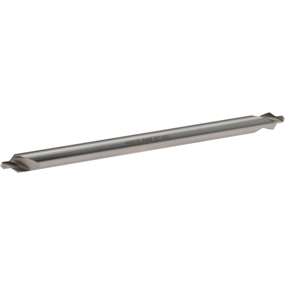 Hertel Combination Drill & Countersink: #4, 5/16" Body Dia, 118 deg, High-Speed Steel - H-81155L04050