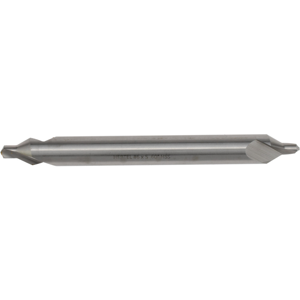 Hertel Combination Drill & Countersink: #6, 1/2" Body Dia, 118 deg, Cobalt - H-81186060500