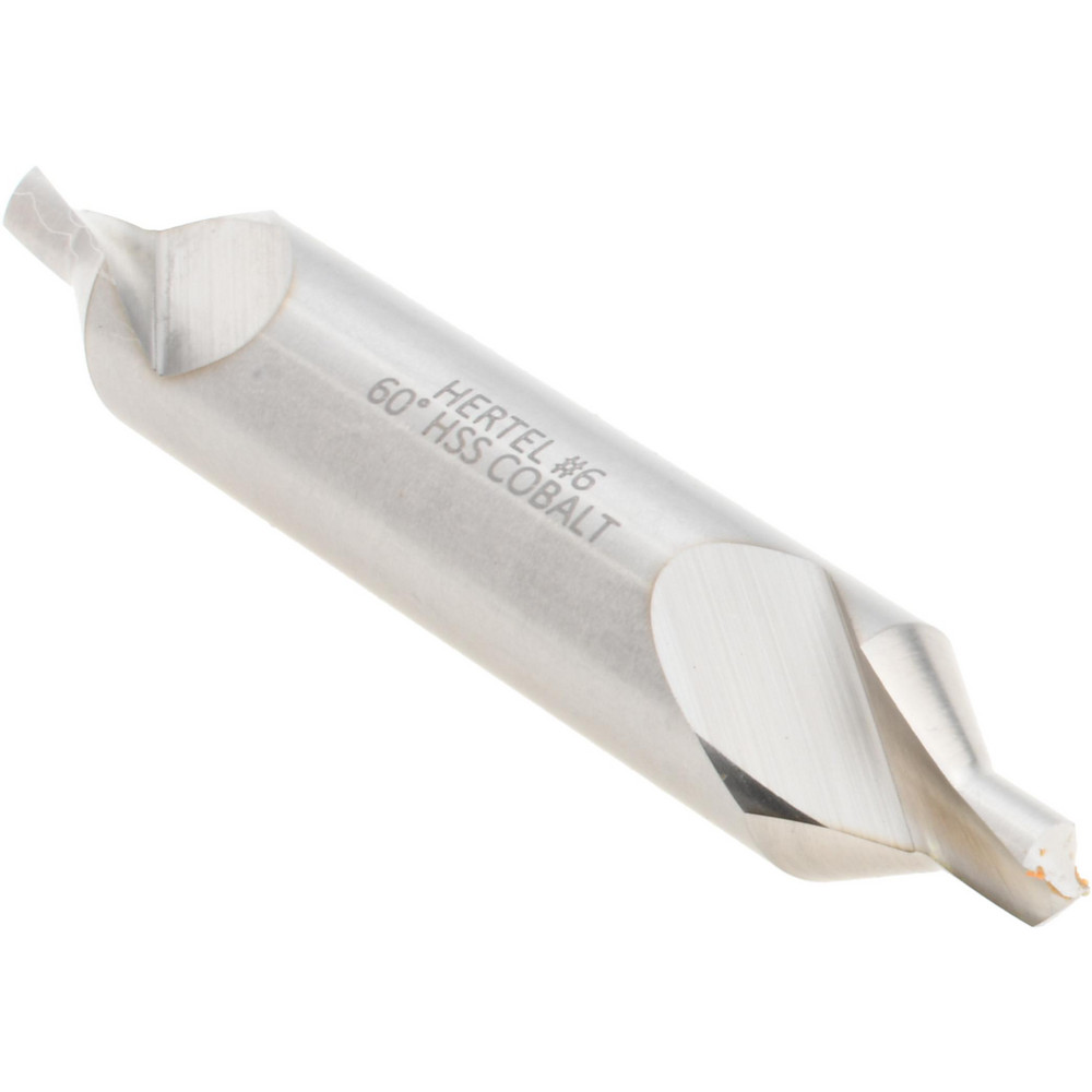 Hertel Combination Drill & Countersink: #6, 1/2" Body Dia, 118 deg, Cobalt - H-81105506000