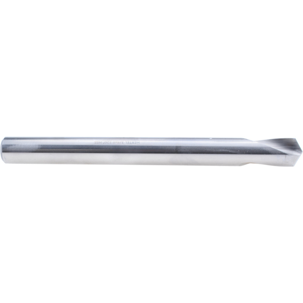 Hertel Spotting Drill: 3/4" Dia, 120 deg, 8" OAL, High-Speed Steel - H-8119D190508