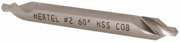 Hertel Combination Drill & Countersink: #2, 3/16" Body Dia, High-Speed Steel - 585U 2