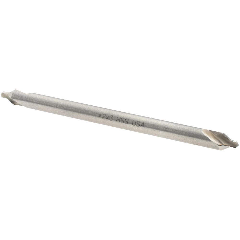 Titan USA Combination Drill & Countersink: #2, 3/16" Body Dia, 118 deg, High-Speed Steel - CS50023