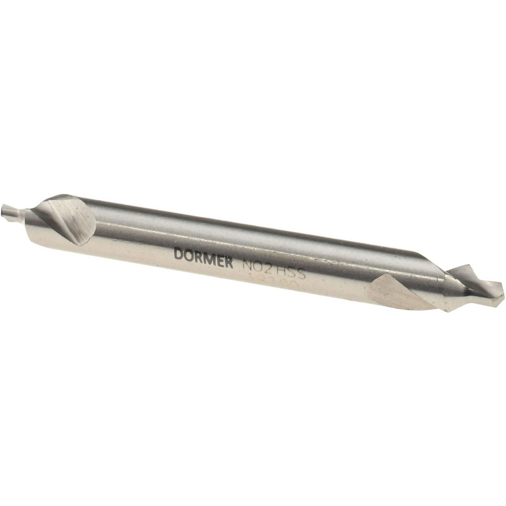 Dormer Pramet Combination Drill & Countersink: #2, 5/64" Body Dia, 120 deg, High-Speed Steel - 5969045