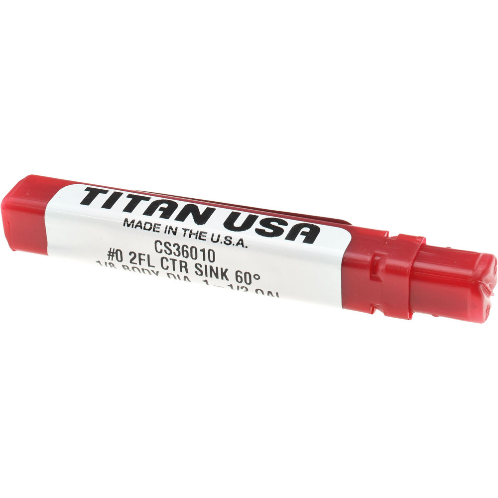 Titan USA Combination Drill & Countersink: #0, 1/8" Body Dia, 118 deg, Solid Carbide - CS36010