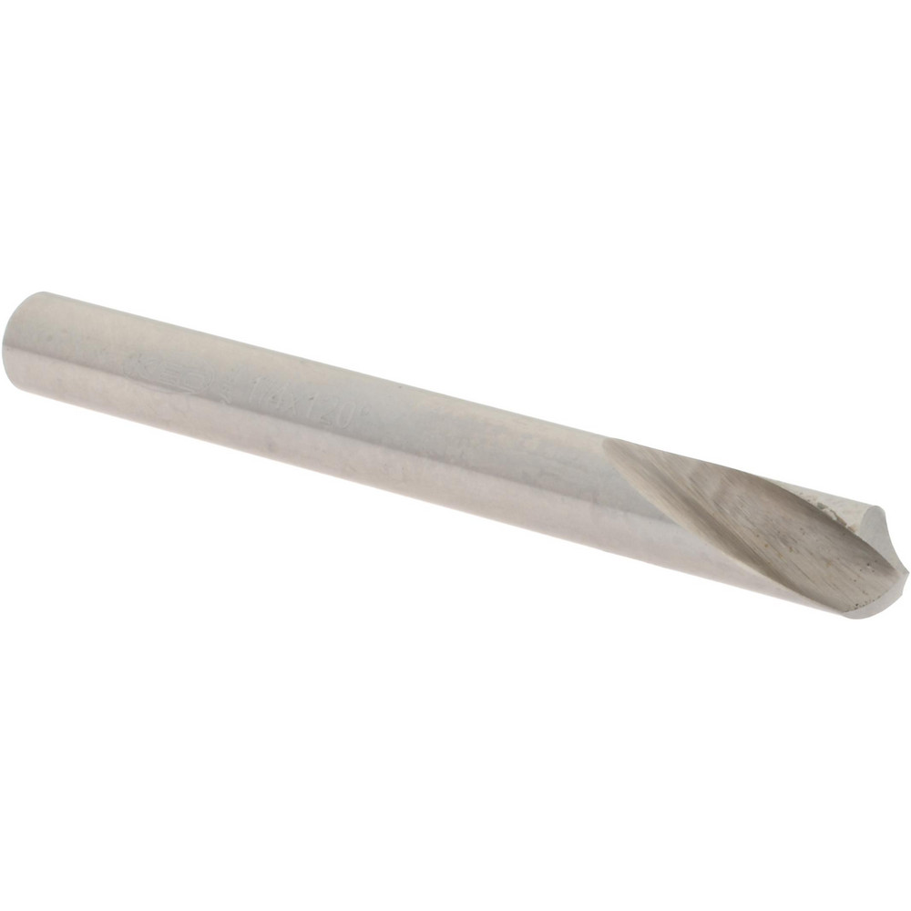 Micro 100 Spotting Drill: 1/4" Dia, 120 deg, 2-1/2" OAL, Solid Carbide - SPD-250-120X