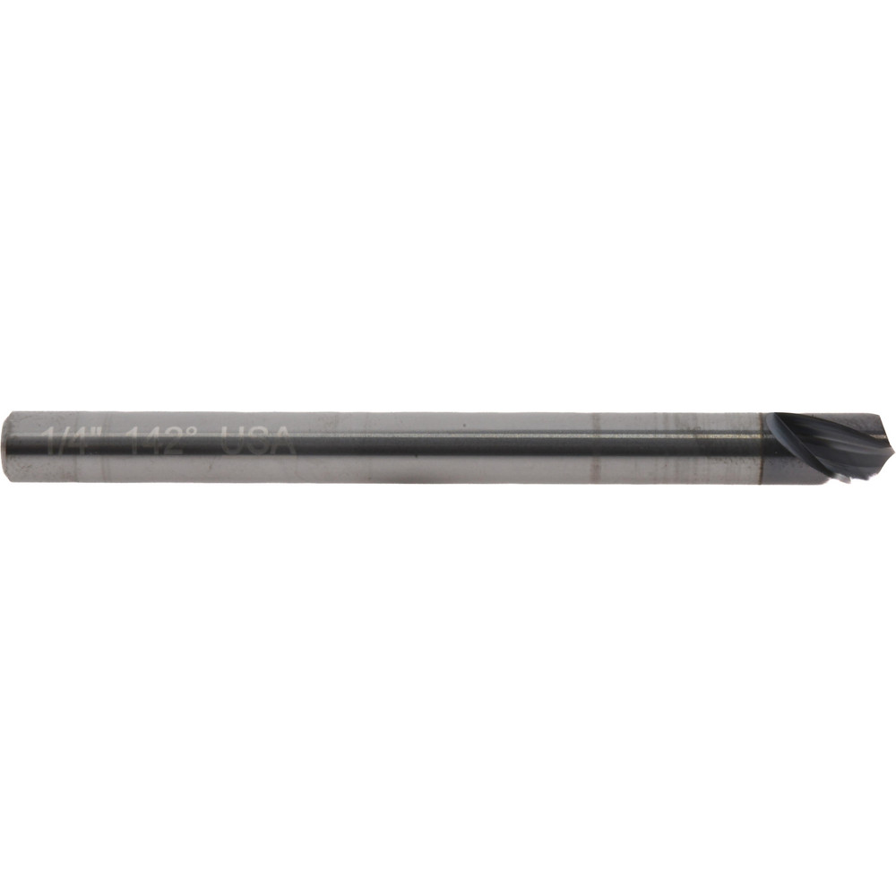 Titan USA Spotting Drill: 1/4" Dia, 142 deg, 3" OAL, Solid Carbide - TC28916