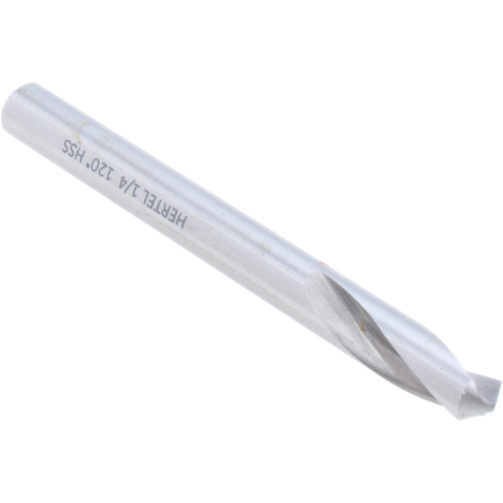 Hertel Spotting Drill: 1/4" Dia, 120 deg, 2-5/8" OAL, High-Speed Steel - H-8119D063500
