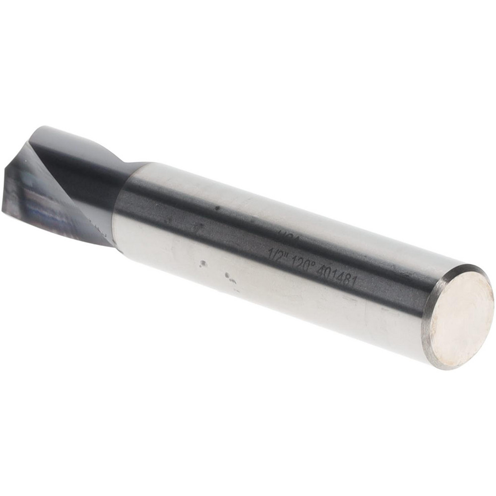 Titan USA Spotting Drill: 1/2" Dia, 120 deg, 3" OAL, Solid Carbide - TC28832