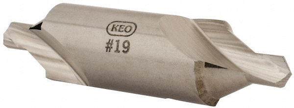 Keo Combination Drill & Countersink: #19, 7/8" Body Dia, 118 deg, High-Speed Steel - 906-000-274