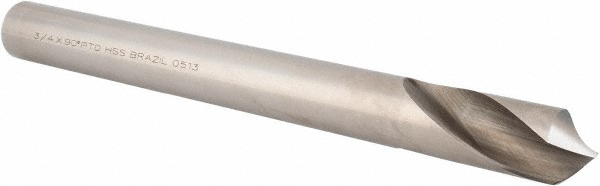 Precision Twist Drill Spotting Drill: 3/4" Dia, 90 deg, 10" OAL, High-Speed Steel - 6000028