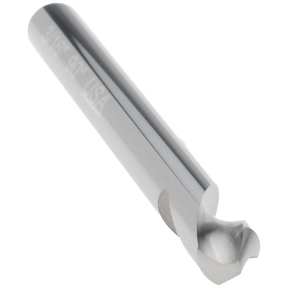 Titan USA Spotting Drill: 3/16" Dia, 90 deg, 2" OAL, Solid Carbide - TC18712