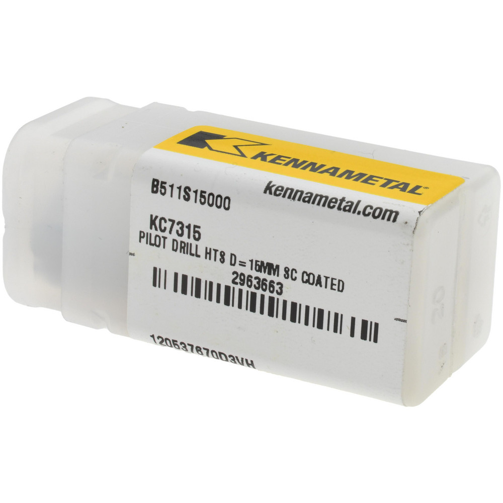 Kennametal Spotting Drill: 15.00 mm Dia, 118 deg, 44.5 mm OAL, Solid Carbide - 2963663