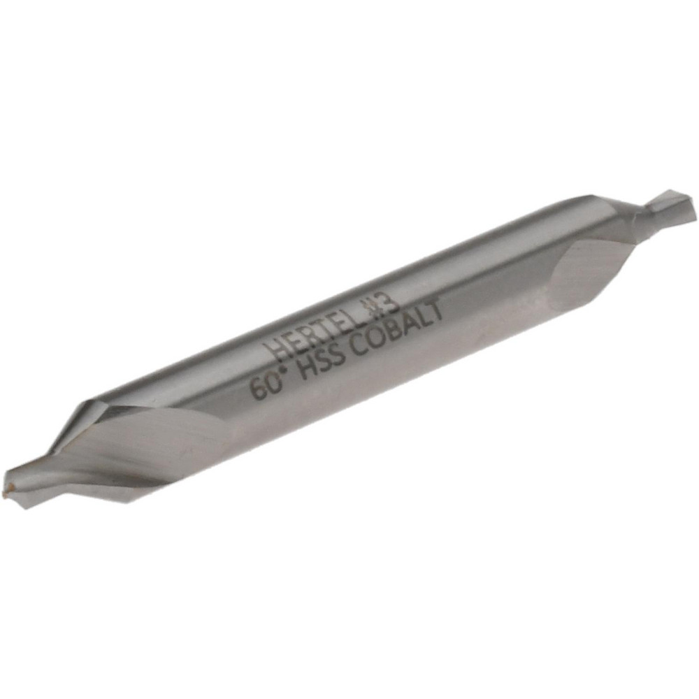 Hertel Combination Drill & Countersink: #3, 1/4" Body Dia, 118 deg, Cobalt - H-81105503000