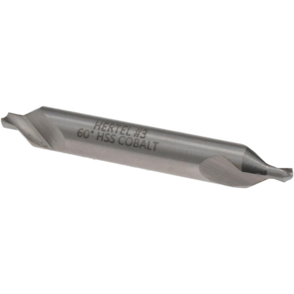 Hertel Combination Drill & Countersink: #3, 1/4" Body Dia, 118 deg, Cobalt - H-81105503000