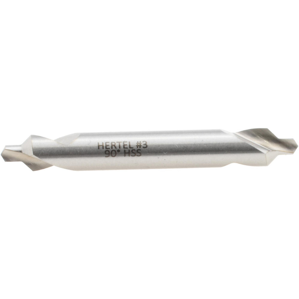 Hertel Combination Drill & Countersink: #2, 3/16" Body Dia, 118 deg, High-Speed Steel - H-81155020000