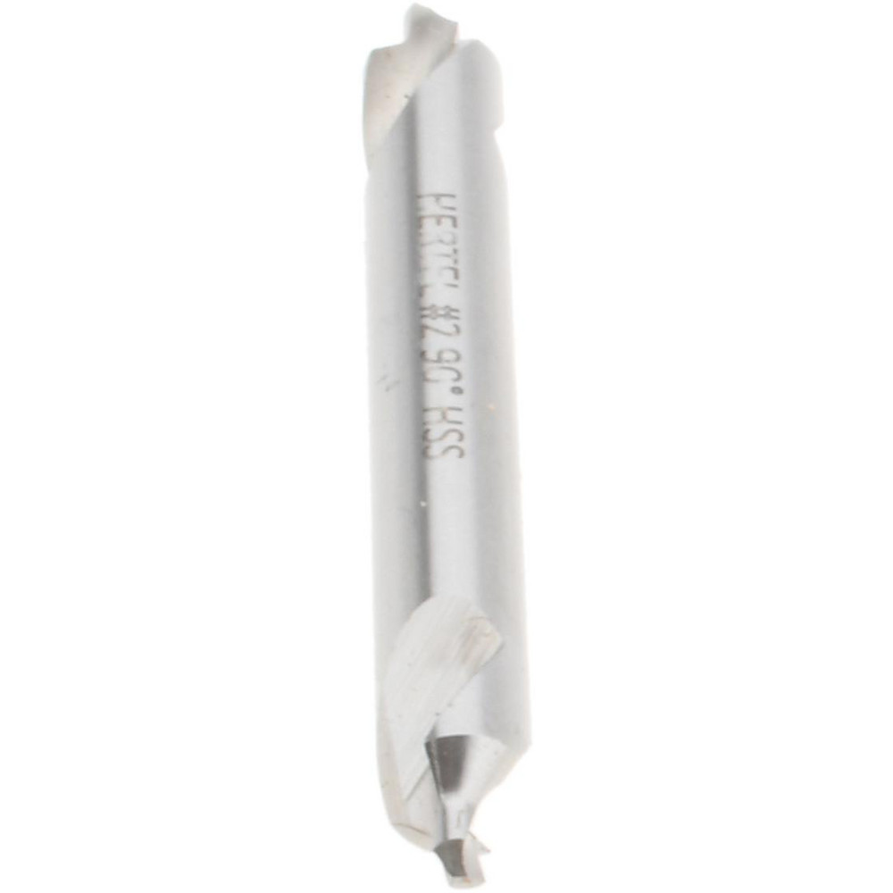 Hertel Combination Drill & Countersink: #2, 3/16" Body Dia, 118 deg, High-Speed Steel - H-81155020000
