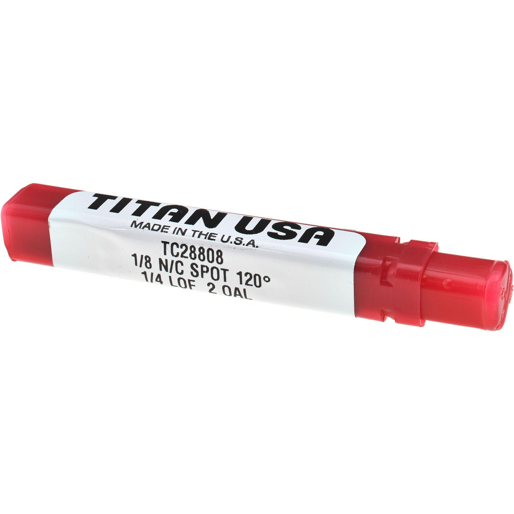 Titan USA Spotting Drill: 1/8" Dia, 120 deg, 2" OAL, Solid Carbide - TC28808