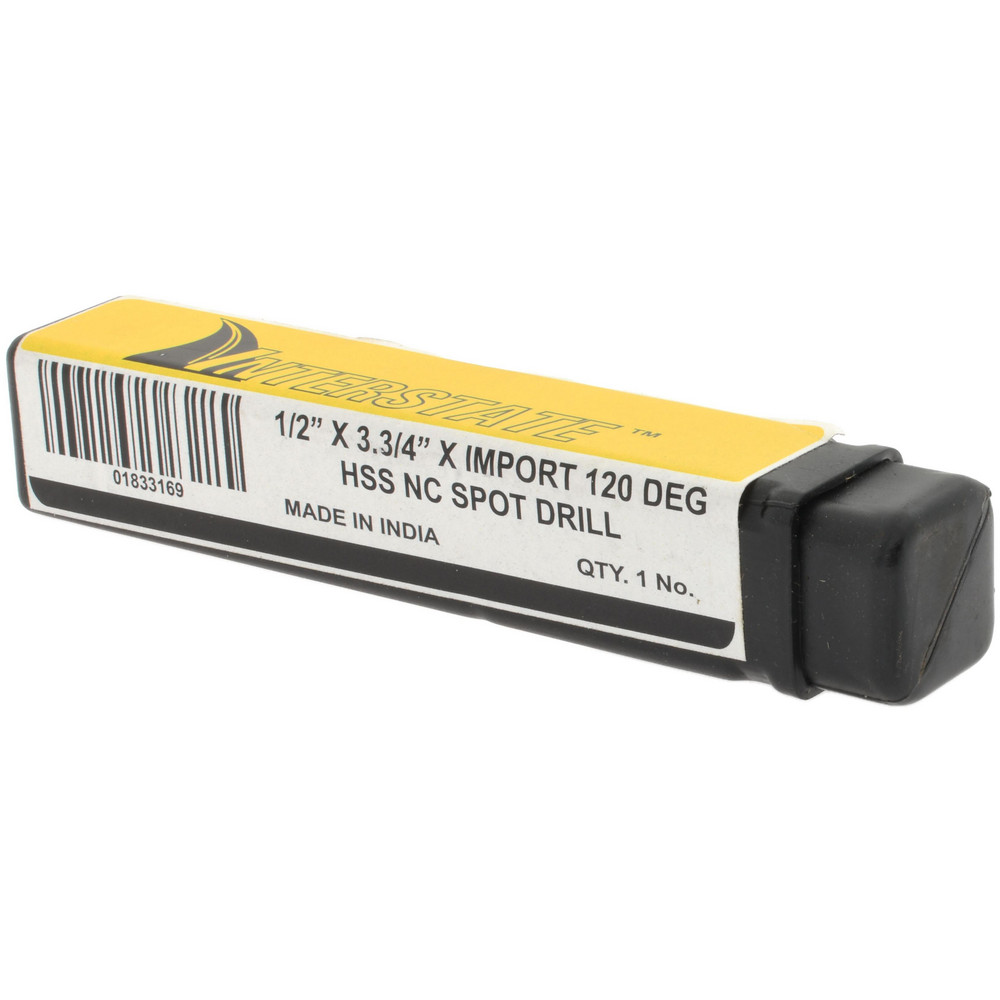 Value Collection Spotting Drill: 1/2" Dia, 120 deg, 3-3/4" OAL, High-Speed Steel - 1944296001200Z3
