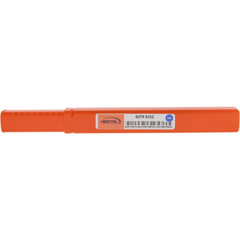 Hertel Combination Drill & Countersink: #4, 5/16" Body Dia, 118 deg, High-Speed Steel - H-81154L04060