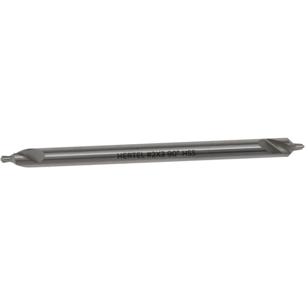 Hertel Combination Drill & Countersink: #2, 3/16" Body Dia, 118 deg, High-Speed Steel - H-81155L02030