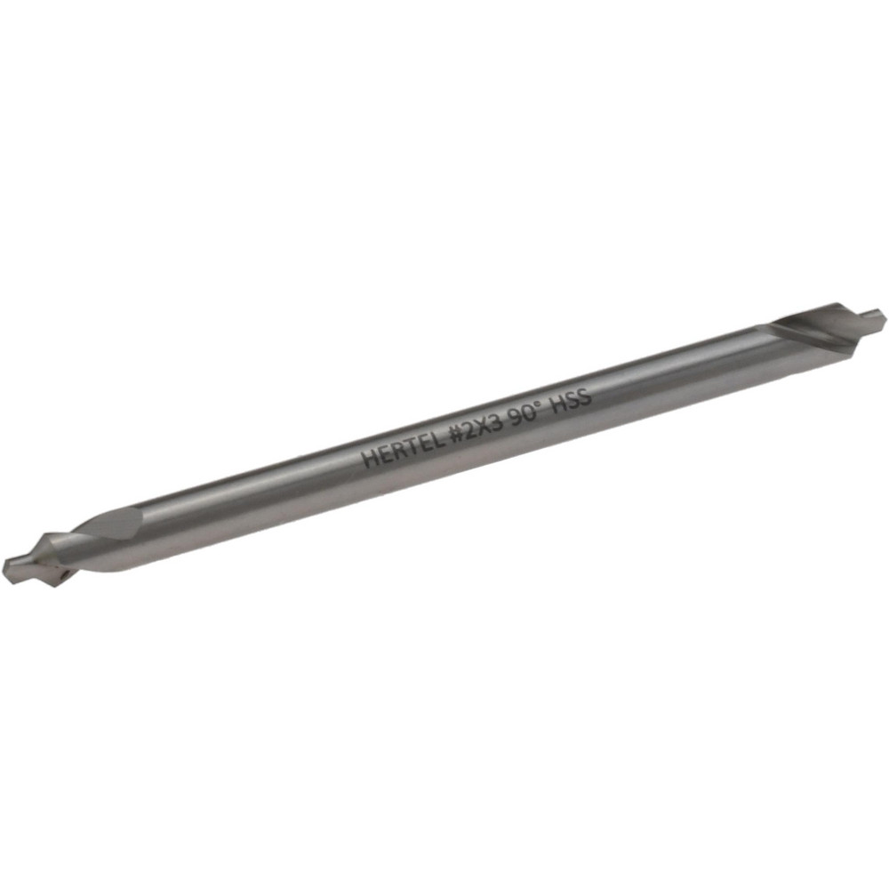 Hertel Combination Drill & Countersink: #2, 3/16" Body Dia, 118 deg, High-Speed Steel - H-81155L02030