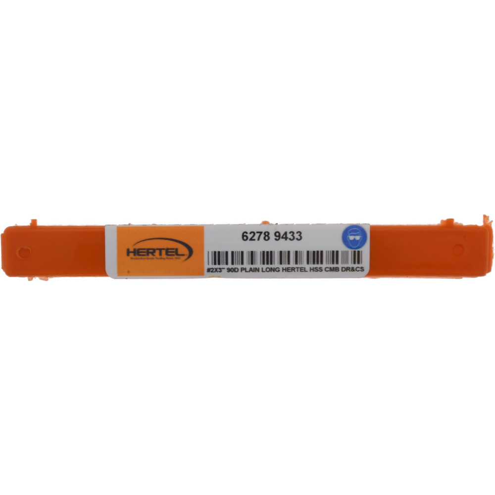 Hertel Combination Drill & Countersink: #2, 3/16" Body Dia, 118 deg, High-Speed Steel - H-81155L02030